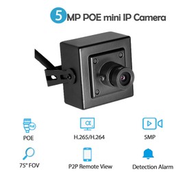 REVODATA POE IP Camera HD 5MP(2880 x 1616P) Mini Indoor Security POE Camera, 3.6mm Lens 75° P2P Remote View CCTV Video IP Camera H.265/H.264 Motion Detection (I706-P-HS)