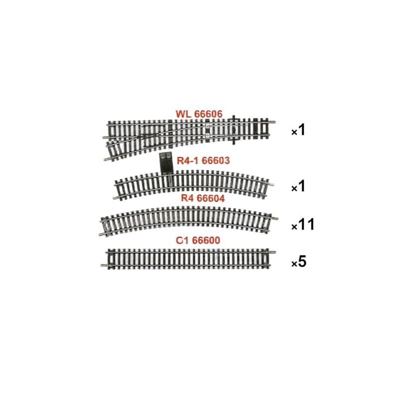HANFLY HO Scale Track Set Nickel‑Silver Rails, Wooden‑Style Sleepers, Compatible