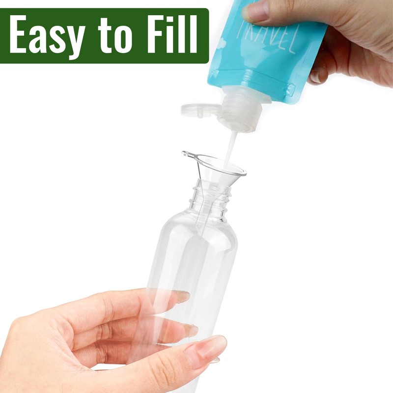 rietegio 10PCS 100ml Plastic Bottles Clear Mini Travel Containers with