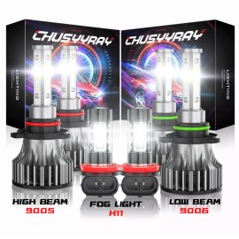 CHUSYYYRAY For Toyota RAV4 2006-2012 6000K LED Headlight High Low + Fog Lights Bulbs Combo