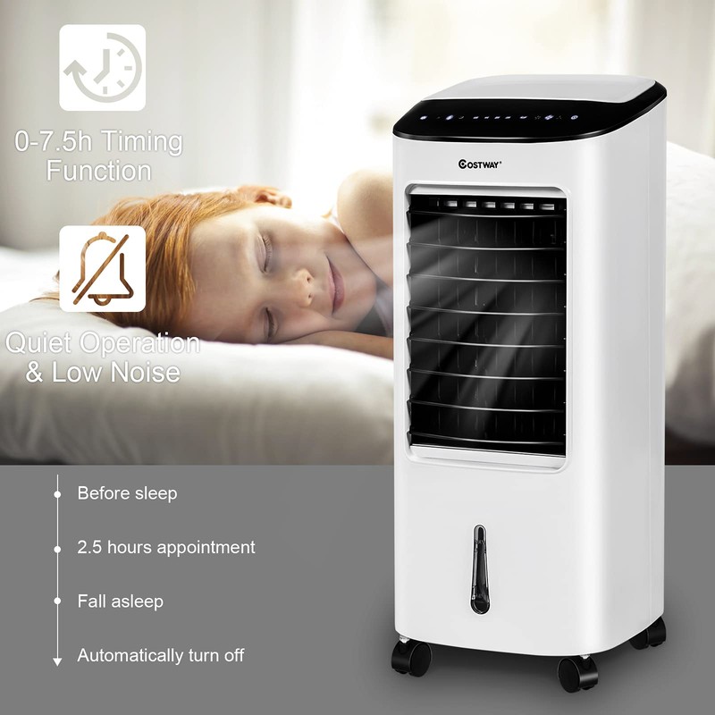 COSTWAY Portable Evaporative Air Cooler for Room, Remote Control, 3-Mode,