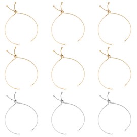 UNICRAFTALE 10pcs 2 Colors 24cm Adjustable Slider Bracelets 304 Stainless Steel Bracelet Making Slider Extender Chains with Ball Ends for Women Semi Finished DIY, Hole 2mm