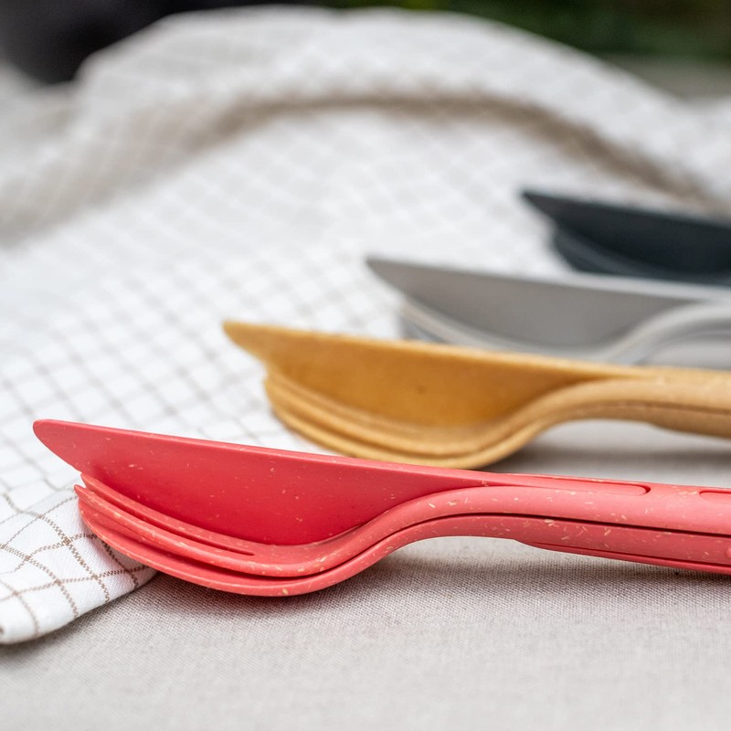 koziol KLIKK Nature Desert Sand Cutlery Set 3-Piece