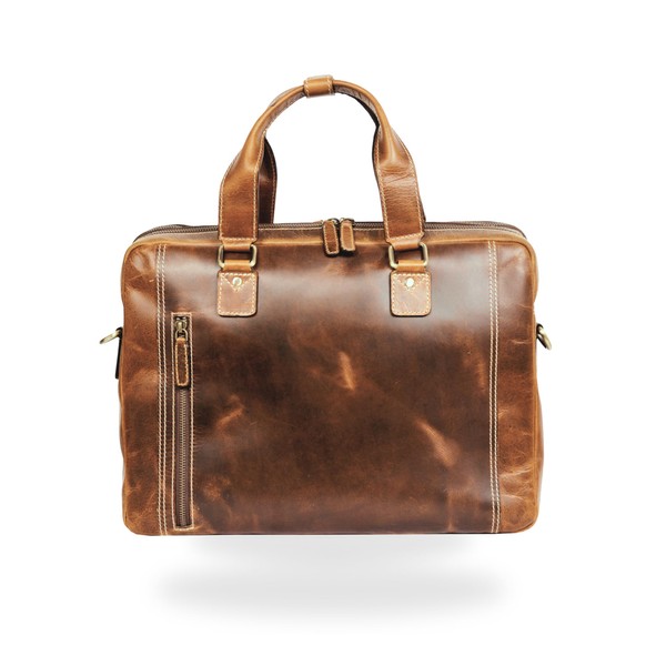 Lennie Piell Full Grain Handmade Leather Briefcase for Men and