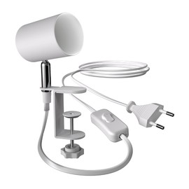 ledscom.de Waika Clamp Light Switch Matt White with LED GU10 Lamp 535 lm White