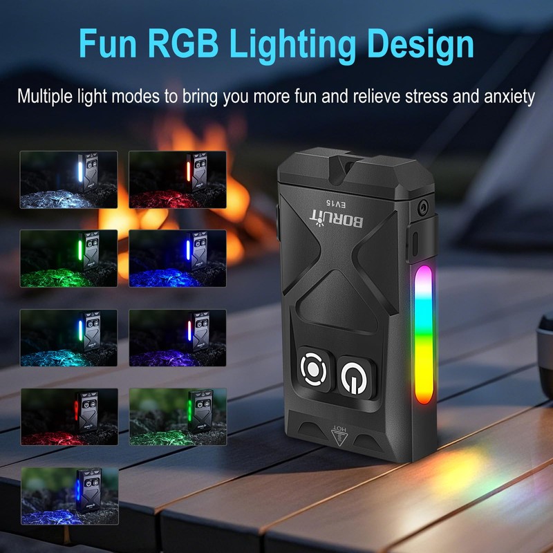 BORUIT EV15 LED Small Powerful EDC Flashlight,1000 Lumen USB-C Rechargeable