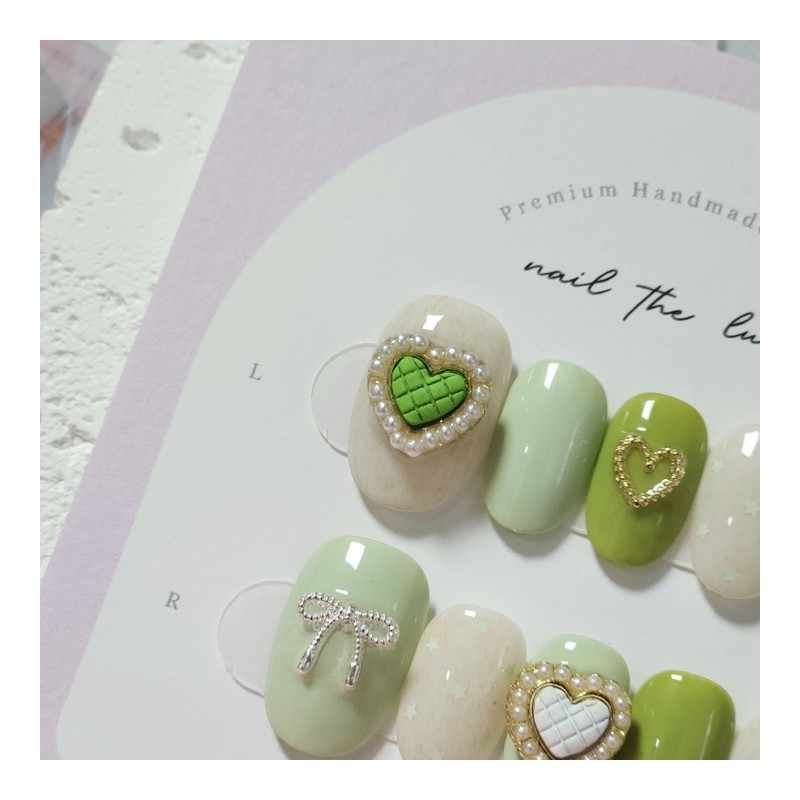 Pista Melt Handmade Nail Tips - Coffin / 피스타 멜트