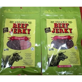 TJ's Organic Beef Jerky, Original, High Protein Low Fat, Natural Smoke Flavor, 3 oz, 2-Pack