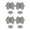 QCAA Butterfly Hinge for Cupboard Door, Nickel Plated, 4 Pack,
