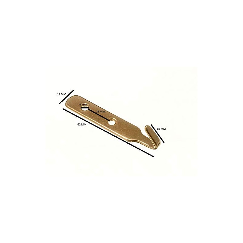 10 x Brass Plated Steel J Hooks Heavy Duty Picture