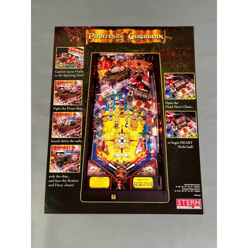 Stern Pinball Pirates Of Caribbean Flyer New NOS PROMO Stern