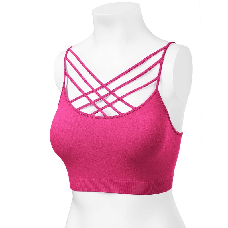 brasier deportivo para mujer con tirantes cruzados, tipo bandeau sin