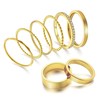 Dormklss Thin Stackable Rings for Women Gold Plated Non Tarnish