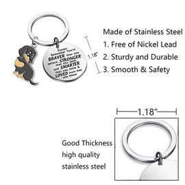 BNQL Dachshund Gifts Dachshund Keychain Dachshund Lovers Gifts Weiner Dog Gifts Dachshund Dog Owner Gifts Dachshund Keyring, Music Note Keychain, Large