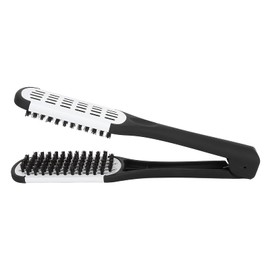 Hair Straightening Brush Clamp, Straight Hair Multifunctional Double Sided Brush Clamp Hair Styling Tool for Men for Improves Hair Health for Women(white)