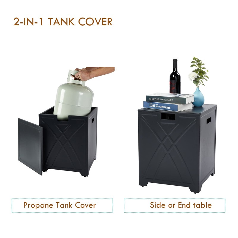 BAIDE HOME Propane Tank Cover Table, Square Propane Tank Holder