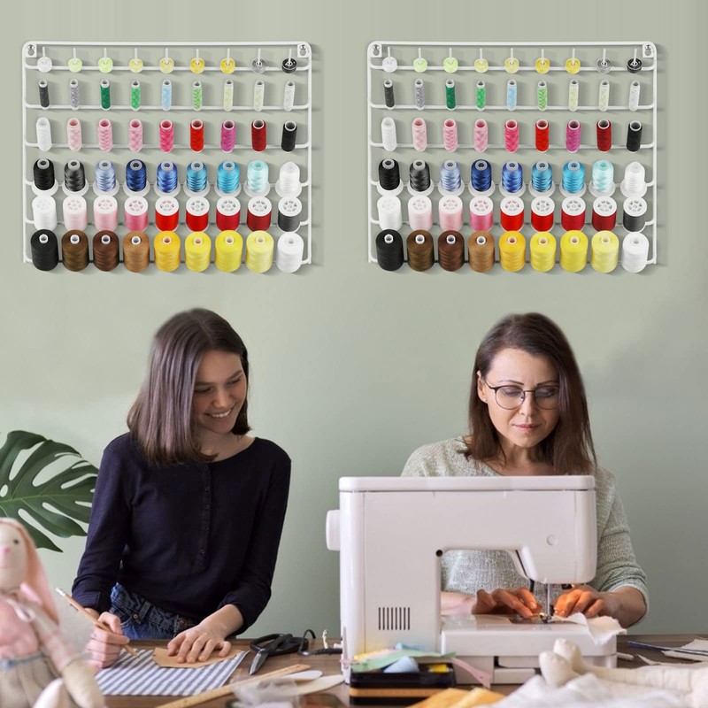 YBING Thread Holder Wall 54-spool Sewing Thread Rack Wall Mount