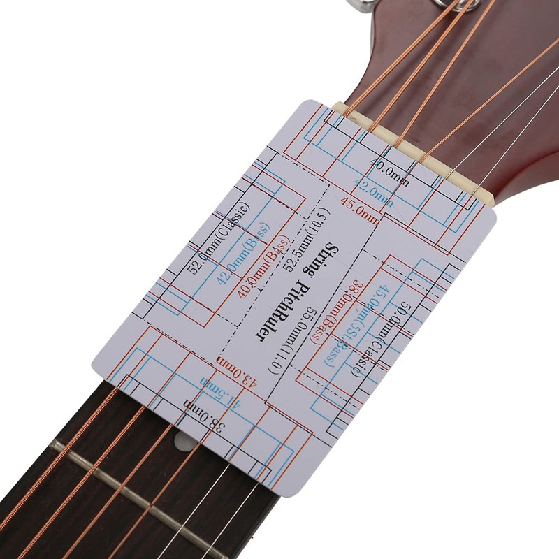 Guitar String Action Gauge Ruler, 2Pcs Double Sided Guitar Fingerboard