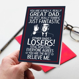 BETHEGIFT Funny Card for Dad from Daughter, Son, Kids on Fathers Day - Heartfelt Message to Father, Perfect for Birthday, Father's Day, Humorous Dad Greeting Cards, Premium Quality