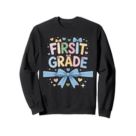 Cute Floral Preppy First Grade Back To School Teacher Girl Sweatshirt