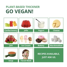 LIVING JIN Agar Agar Powder, 12 oz. Plant-Based Gelatin Powder, Vegan Agar Agar, Vegan Jello, Sugar-Free, 100% Natural Red Algae