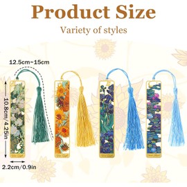 PQCLXUYA 1 Pieces Metal Bookmarks with Tassel,Gold Hollow Metal Bookmark, Vintage Book Marks for Reading Women, Men, Kids, Book Lovers, Reading Accessories Gifts for Book Lovers (Sunflower)