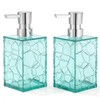 YAUKPH 2 Pack Clear Teal Blue Rust Proof Soap Dispenser,