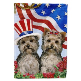 Caroline's Treasures PPP3245GF Yorkie USA Flag Garden Size, Small, Multicolor