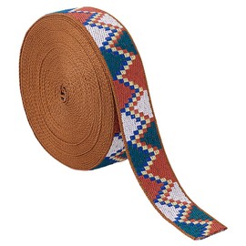 MAYJOYDIY 9.14m Vintage Jacquard Webbing Trim 32mm Triangle Floral Embroidered Ribbon Sewing Lace Trim Boho Woven Trim for DIY Clothing Accessories Sewing Crafting Home Decor