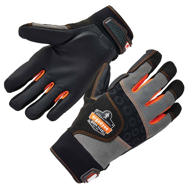 Ergodyne ProFlex 9002 Anti-Vibration Work Gloves, ANSI/ISO Certified, Full Fingered, Medium , Black