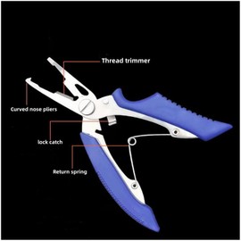 LMJIAANPU Fishing Pliers Aluminum Multi Tool,Hook Remover Braid Line Cutting and Split Rings Ultimate Saltwater Resistant Fishing Gear, Split Ring Nose Plier