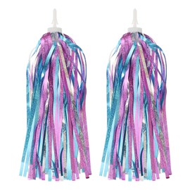 PATIKIL Bike Streamers, Colorful Scooter Handlebar Tassels Grips Ribbon Accessories Decorations for Girls Bicycle Tricycle Handles, Blue Pink