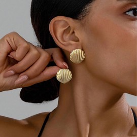 Starfish & Shell Earrings for Women - Summer Beach Jewelry, Lightweight Dainty Ocean-Inspired Studs or Hoops for Casual Outings, Vacation Accessories