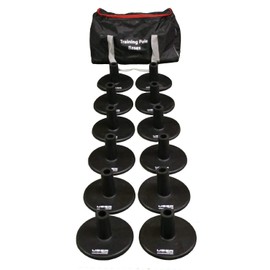 Rugged Soccer Weighted Bases for Agility Poles Training Set - Rubber - Set of 12