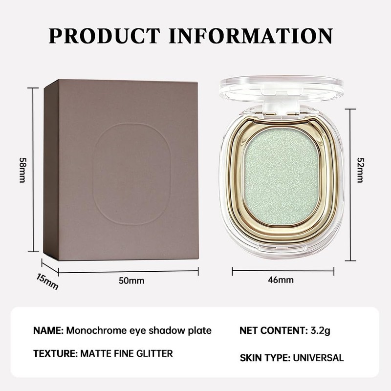 Shimmer Eyeshadow Palette, Matte Single Eye Shadow Palette Makeup for