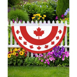 Large Canada Bunting Flag,2x4 FT Canadian Fan Flag,24x48 Inch Large Digitial Double-Printed Durable Banner,150D Thick Polyester Outdoor Indoor Decorations with 3 Brass Grommet