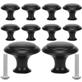 nutmanel Pack of 10 Furniture Knobs, Black Drawer Knobs, Cupboard Knobs for Cupboard, Drawer, Kitchen