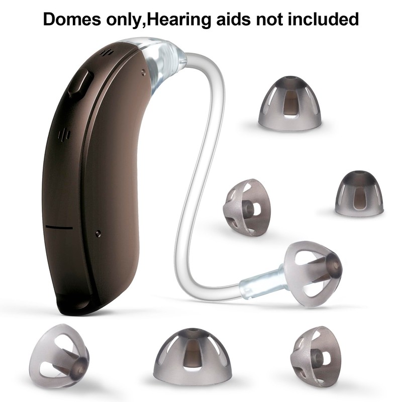 HINZIC 12 Pack Large/Medium/Small(10/8/6mm) Hearing Aids Domes, Silicone Hearing aids