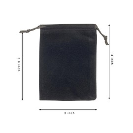 AEAOA Gift Bags, Pack of 25 Pieces 4" X 3" Velvet Drawstring Jewelry Pouches, for Candy, Pins, Jewelry, Treats, Birthday Party Favors (Black)