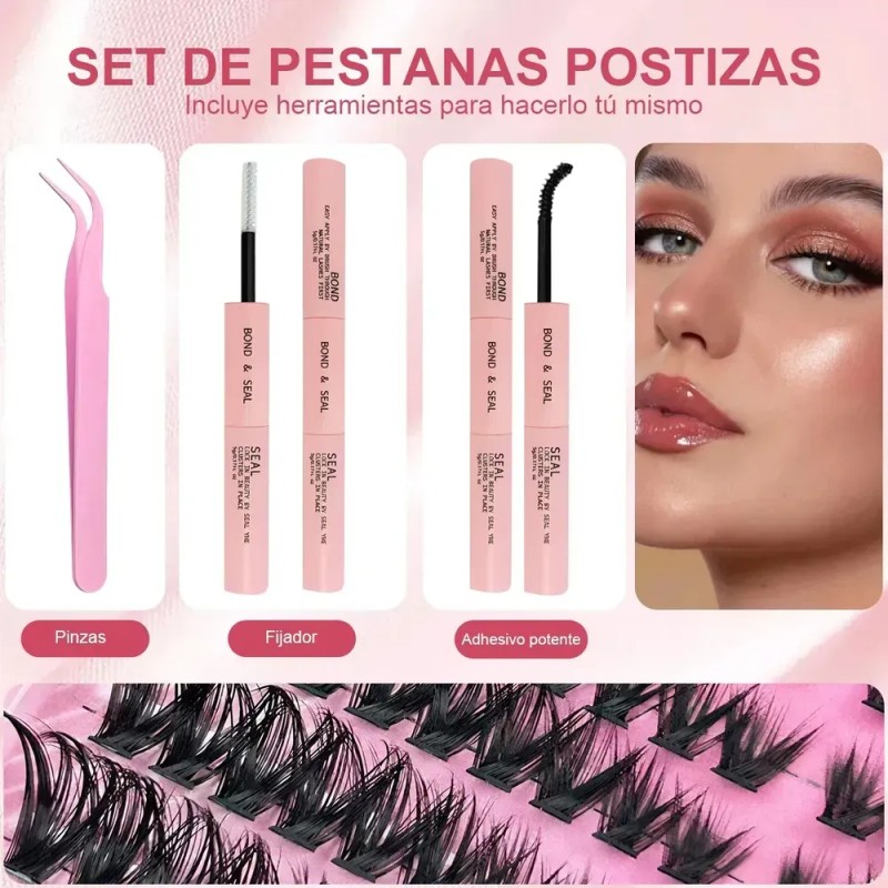 Kit Extensión Pestañas 9-18mm 800pcs Maquillaje Completo Diy