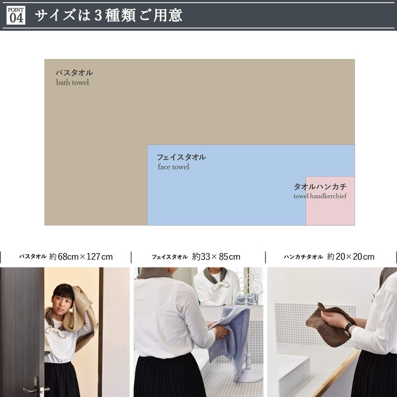 Imabari Towel Resort Hotel Style Towel Handkerchief 3 Piece Set