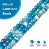 45 abalorio de ágata a rayas azules naturales de 8