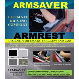 Black ARMSAVER car armrest Compatible with Chevy, Toyota Dodge Ford Nissan Chevy