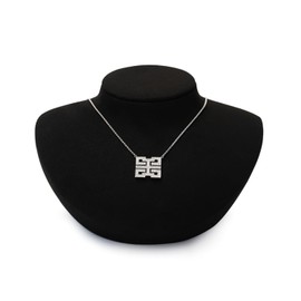 Papten Microfiber Jewelry Bust Display Necklace Pendant Microfiber Jewelry Necklace Display Stand for Showcase(Black)