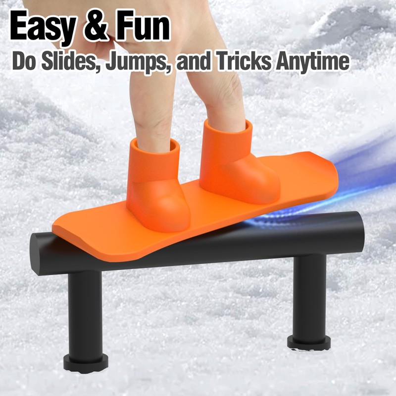 Mini Finger Snowboard Set with Obstacle Rail - Durable Plastic