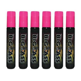 Big Glass Windshield Markers - Water Based Marker with 15mm Tip - Quick-Drying and Rain-Resistant Marker (Pink, 6 Count (Pack of 1))