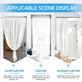 Tension Curtain Rod Black Tension Rod 28 To 48 Inch Spring Curtain Rods Non Slip Tension Rods 1pcs For Windows No Drilling Adjustable Tension Rods of Curtains Window Closet Kitchen Wardrobe