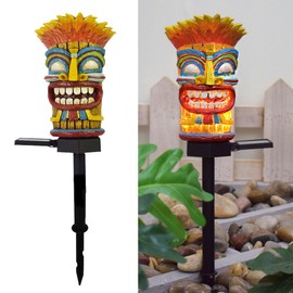 YZYOE LED Solar Wildman Ground Light, Outdoor Atmosphere Decoration Light, Cute Resin Wildman Head Courtyard Landscape lamp.