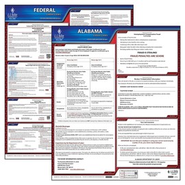 2022 Alabama and Federal Labor Law Poster Set (English, AL State) - OSHA Compliant Laminated Posters