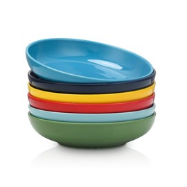 Selamica Porcelain Salad Pasta Bowls, Serving bowls - 26 Ounce, Set of 6, Multi-color